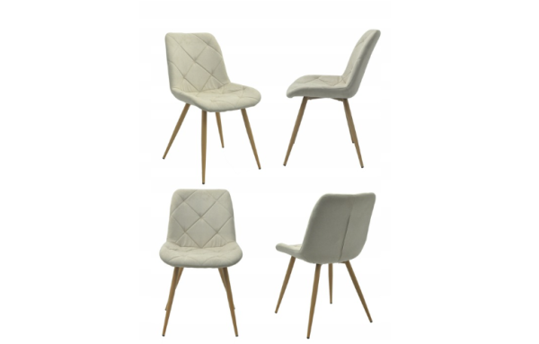 4SZT krzesło do jadalni kuchni salonu OSLO BEŻOWE tapicerowane pikowane